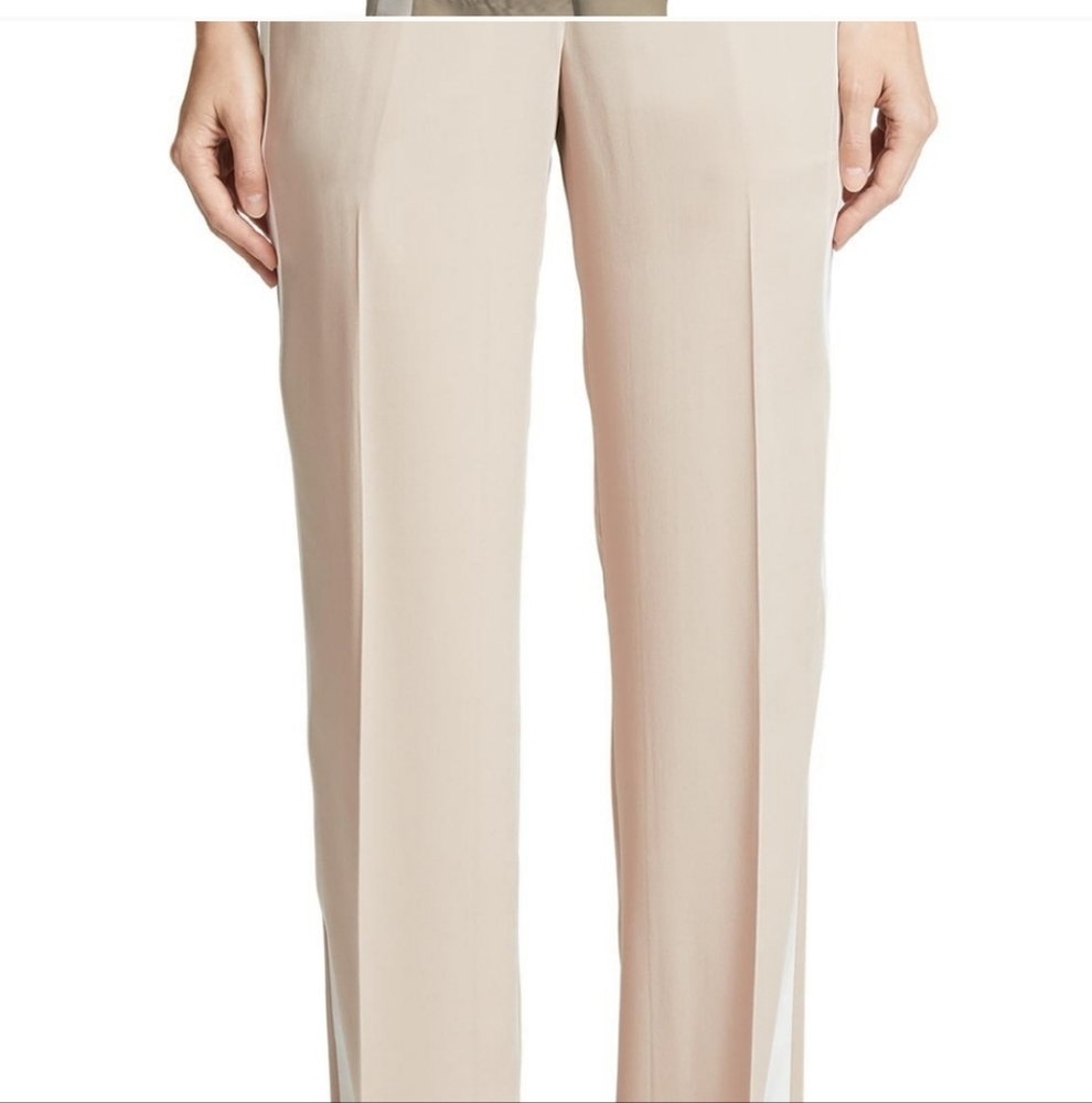 Sz 6 NWT $365 Theory silk side stripe pants - Picture 8 of 9